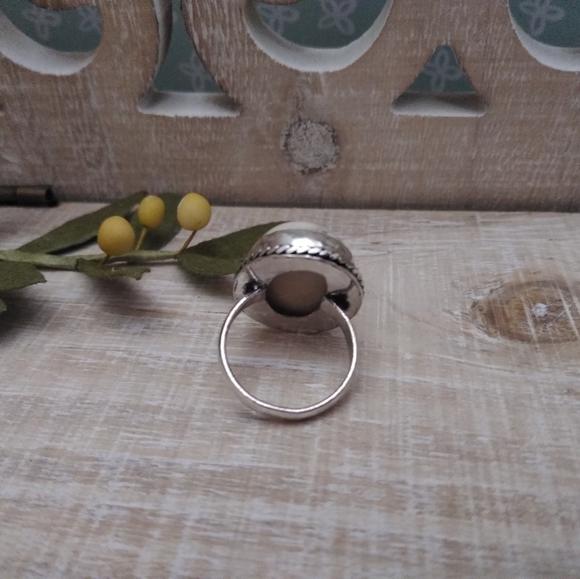 2 RING SET SILVER-STONE RINGS NWOT - Picture 10 of 10